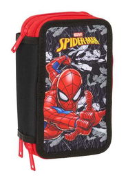 Safta Plumier Triple 37 Piezas Spider-Man 12,5x19,5x5,5cm