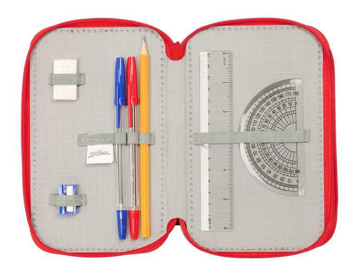 Safta Plumier Triple 37 Piezas Spider-Man 12,5x19,5x5,5cm