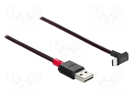 DeLOCK 81551 Cable USB 2.0 de USB-A a USB-C Angular 2 m Rojo/Negro