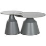 DKD Home Decor Set de 2 Mesitas Auxiliares de Cerámica y Metal Gris