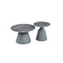 DKD Home Decor Set de 2 Mesitas Auxiliares de Cerámica y Metal Gris