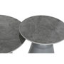 DKD Home Decor Set de 2 Mesitas Auxiliares de Cerámica y Metal Gris