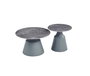 DKD Home Decor Mesita Auxiliar Gris Metal y Cerámica 70 x 43 x 70 cm Set de 2