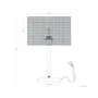 Pakdasht SKD-T1011 Lámpara de Mesa Ratán, Base Metal Blanco, Bombilla E27 no Incluida