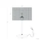 Pakdasht SKD-T1011 Lámpara de Mesa Ratán, Base Metal Blanco, Bombilla E27 no Incluida