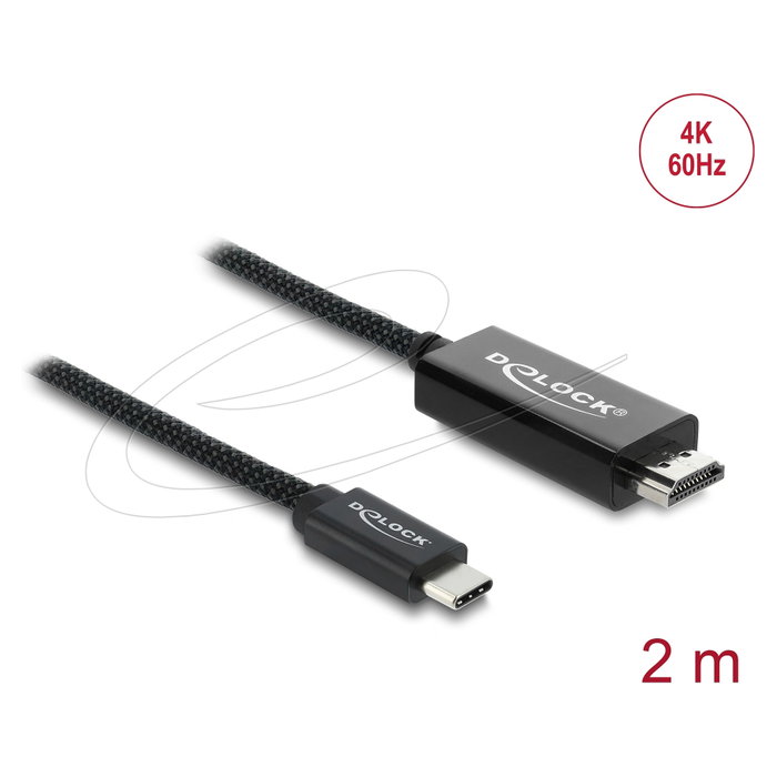 DeLOCK Cable adaptador USB Tipo C a HDMI 4K 60 Hz 2 m