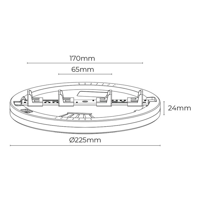 EDM Downlight Ajustable LED Superficie o Empotrar 20W 2050lm 3CCT Ajustable Ø6.5-17cm Ø22.5cm Marco Cromo