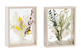 DKD Home Decor Decoración Flor Seca MDF 16x6x21 (Surtido de 2 unidades) inevitablemente para ambientes Shabby