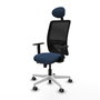 PIQUERAS Y CRESPO Silla de oficina Zulema con mecanismo Sincro/Traslack, Azul marino y Negro