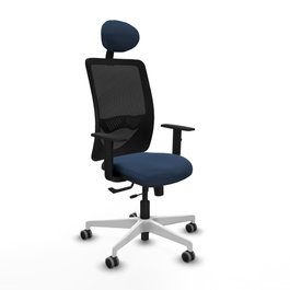 PIQUERAS Y CRESPO Silla de oficina Zulema con mecanismo Sincro/Traslack, Azul marino y Negro
