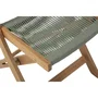 MAKENA Conjunto de Bistró Plegable de Madera de Acacia FSC con Tejido de Cuerda Verde Oliva - 2 Personas
