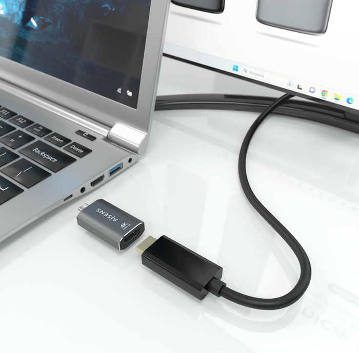 Aisens Adaptador USB-C a HDMI 4K@60Hz Gris Aluminio A109-0862 Aisens Adaptador USB-C a HDMI 4K@60Hz Gris Aluminio A109-0862