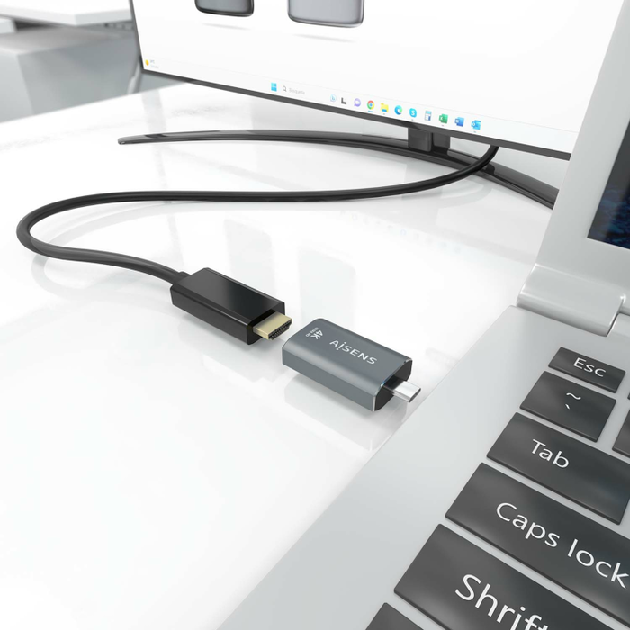Aisens Adaptador USB-C a HDMI 4K@60Hz Gris Aluminio A109-0862 Aisens Adaptador USB-C a HDMI 4K@60Hz Gris Aluminio A109-0862