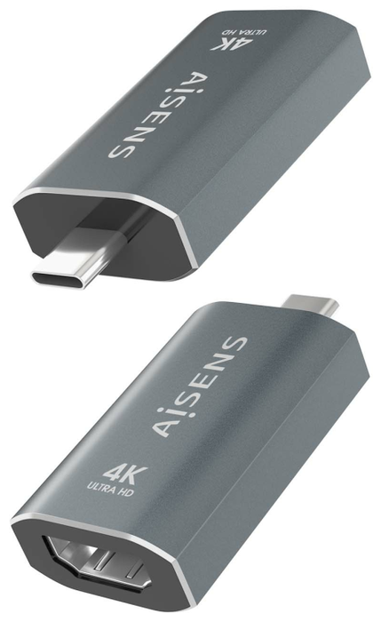 Aisens Adaptador USB-C a HDMI 4K@60Hz Gris Aluminio A109-0862 Aisens Adaptador USB-C a HDMI 4K@60Hz Gris Aluminio A109-0862