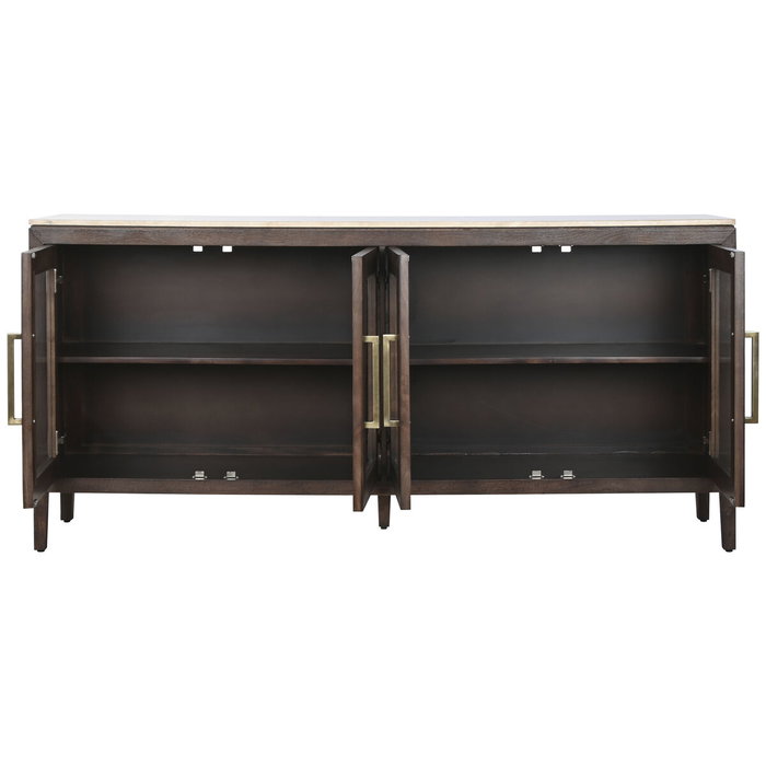 DKD Home Decor Buffet Moderno 180 x 40 x 85 cm Mango Mármol Travertino