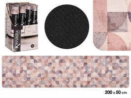 Kinvara Alfombra Cocina Mosaico Tierra 200 x 50 cm Poliéster (Set de 12)
