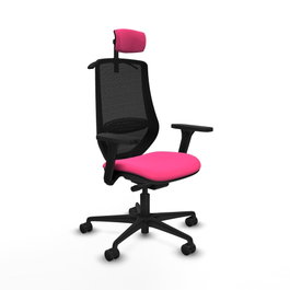 PIQUERAS Y CRESPO Silla de oficina Mardos Rosa y Negro con mecanismo Sincro/Traslack