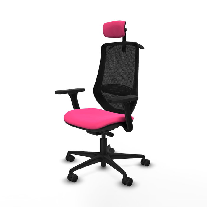 PIQUERAS Y CRESPO Silla de oficina Mardos Rosa y Negro con mecanismo Sincro/Traslack PIQUERAS Y CRESPO Silla de oficina Mardos Rosa y Negro con mecanismo Sincro/Traslack