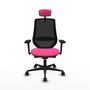 PIQUERAS Y CRESPO Silla de oficina Mardos Rosa y Negro con mecanismo Sincro/Traslack