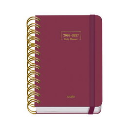 Agenda Escolar (2026-27) Dohe Premium Wire-O Tapa Extra A6 D/P Con Goma Burdeos