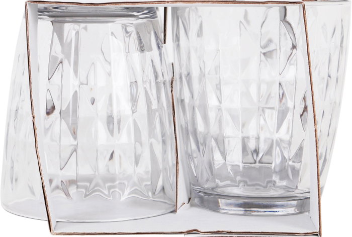 LAV Set de 4 Vasos Artem, 340 cc, Cristal, 8.5 x 8.5 x 10 cm (12 Cajas)