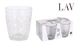 LAV Set de 4 Vasos Artem, 340 cc, Cristal, 8.5 x 8.5 x 10 cm (12 Cajas)
