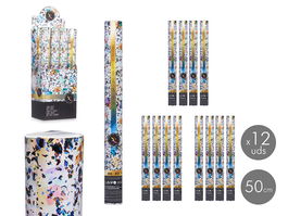 Arte Regal Cañón Confeti 50cm Papel, Cartón, Metal, Plástico Multicolor (Set de 48)