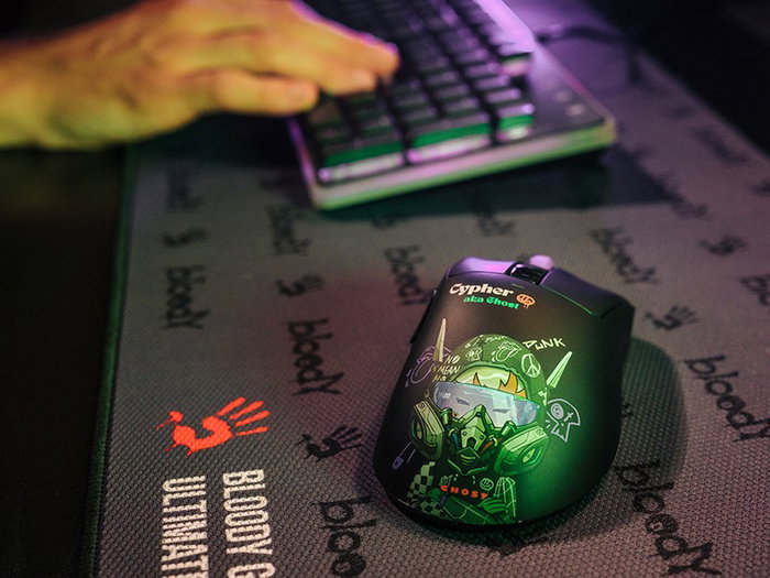 A4-Tech Bloody R73 Ultra Duo Cypher Ghost Ratón Gaming Inalámbrico Negro