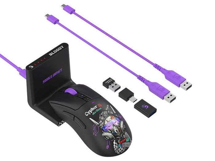 A4-Tech Bloody R73 Ultra Duo Cypher Ghost Ratón Gaming Inalámbrico Negro