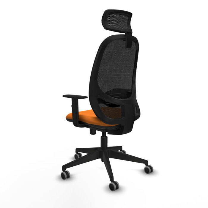 PIQUERAS Y CRESPO Silla de oficina Cilanco con mecanismo Sincro, Naranja y Negro