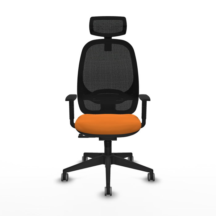 PIQUERAS Y CRESPO Silla de oficina Cilanco con mecanismo Sincro, Naranja y Negro
