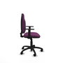 Silla de oficina Algarra con mecanismo Contacto permanente básico tapizada con Similpiel color Morado. Equipada con Base poliamida negra, Brazos 1D y Ruedas de nailon 50 mm