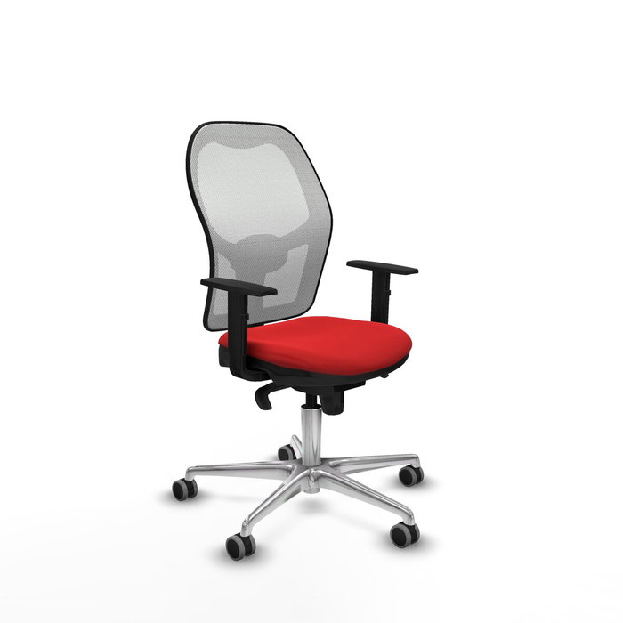 PIQUERAS Y CRESPO Silla de oficina Jorquera roja y blanca con mecanismo sincro PIQUERAS Y CRESPO Silla de oficina Jorquera roja y blanca con mecanismo sincro