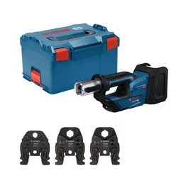 Bosch Professional Crimpadora GPT 18V-19 + Kit RFz12/16/20, Cabezal 360 grados, L-Boxx 238, Sin bateria ni cargador