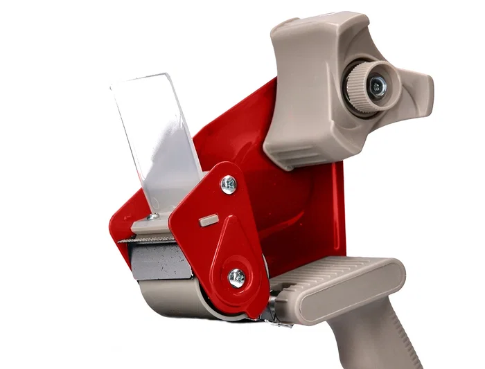 Q-connect Portarrollos para Cinta de Embalaje 66 m x 75 mm, Dispensador con Mango Rígido 80x270x160 mm