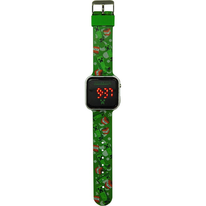 Kids Euroswan Reloj Digital LED Minecraft con Luz para Niños, Funciones Variadas, 3.5 cm, Pilas Incluidas