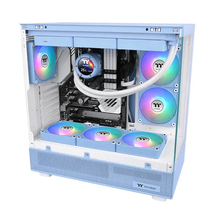 Thermaltake CT120 EX Reverse ARGB Pack de 3 Ventiladores de 120 mm Azul Hydrangea Thermaltake CT120 EX Reverse ARGB Pack de 3 Ventiladores de 120 mm Azul Hydrangea