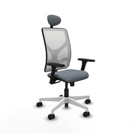 PIQUERAS Y CRESPO Silla de oficina Motilla con mecanismo Sincro, Gris y Blanco