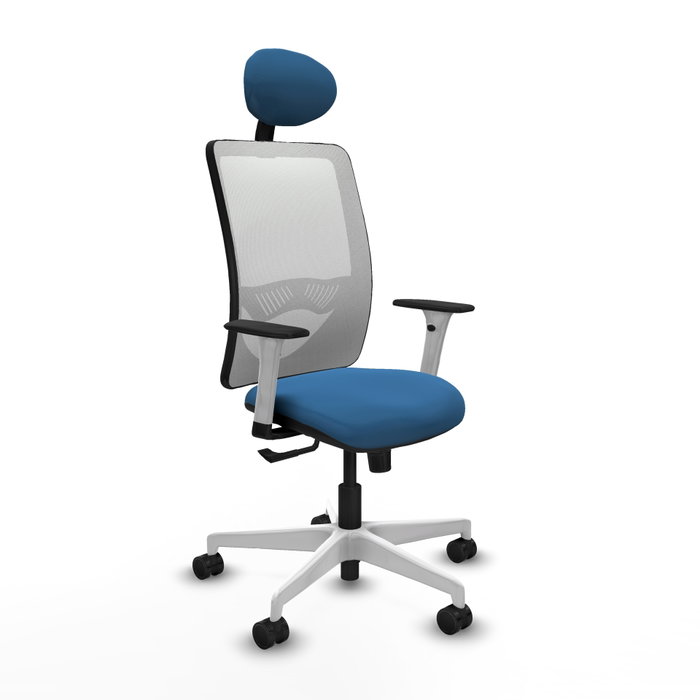 PIQUERAS Y CRESPO Silla de oficina Zulema con mecanismo Sincro, Azul claro y Blanco PIQUERAS Y CRESPO Silla de oficina Zulema con mecanismo Sincro, Azul claro y Blanco