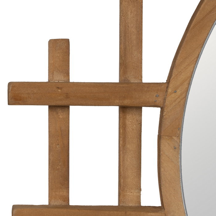Espejo Natural Madera Decoración 64 X 3 X 62,50 cm