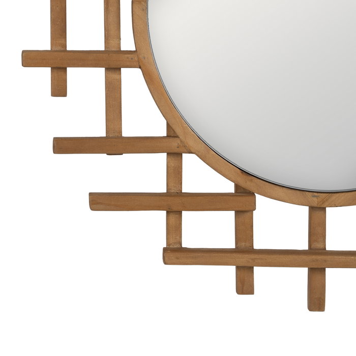 Espejo Natural Madera Decoración 64 X 3 X 62,50 cm