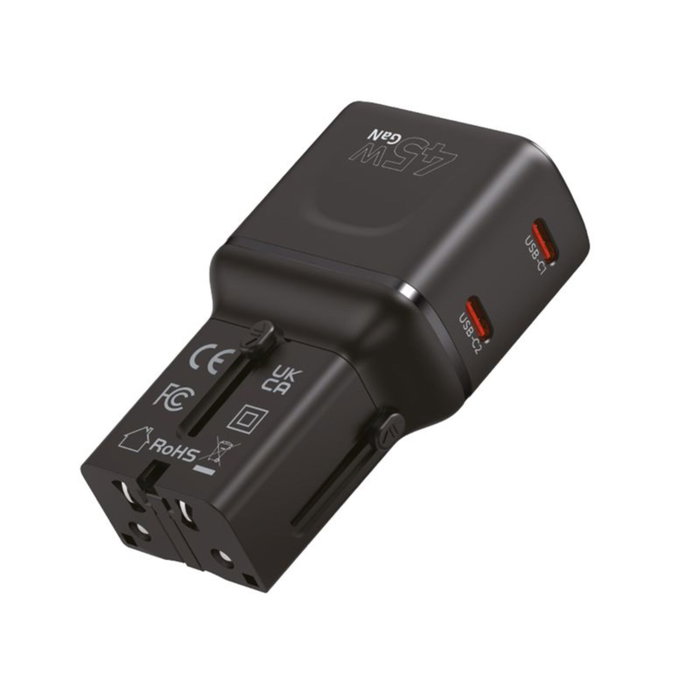Mobile Origin Adaptador de Viaje GaN 45 W PW26 Negro