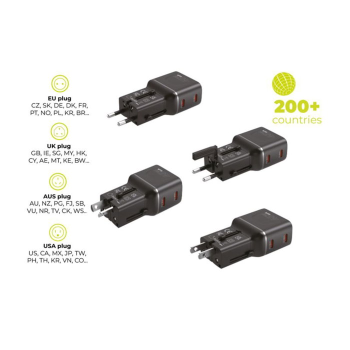 Mobile Origin Adaptador de Viaje GaN 45 W PW26 Negro