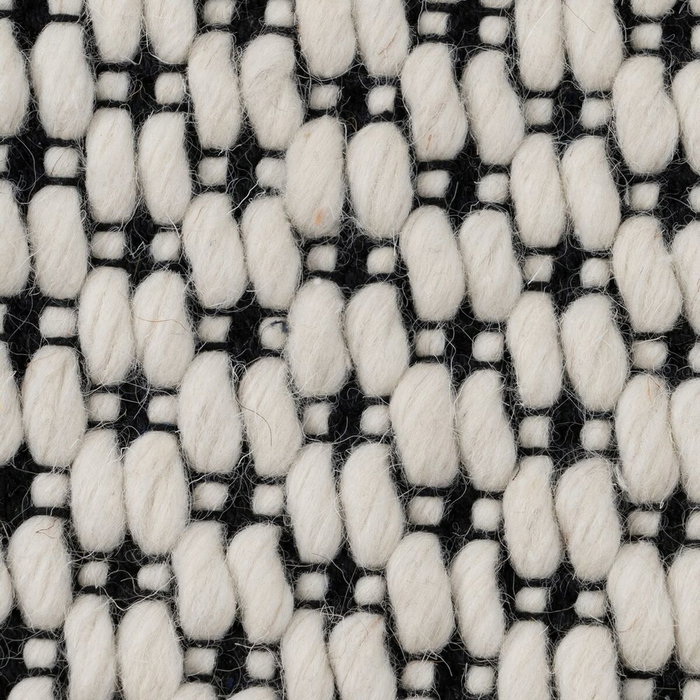 Ixia Alfombra Decorativa Tejida Blanco-Negro 80 x 150 cm