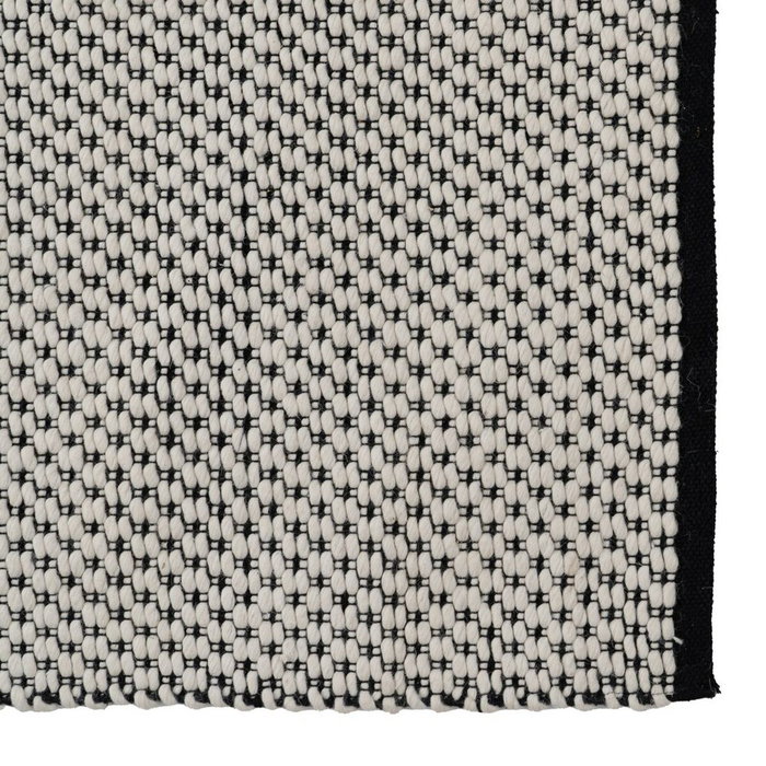 Ixia Alfombra Decorativa Tejida Blanco-Negro 80 x 150 cm