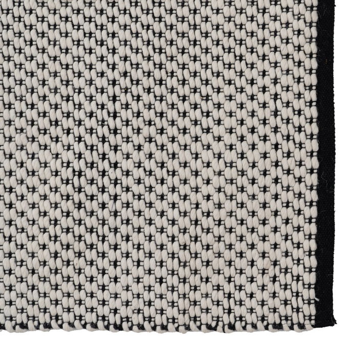 Alfombra Blanco-Negro Tejido Decoración 80 X 150 cm
