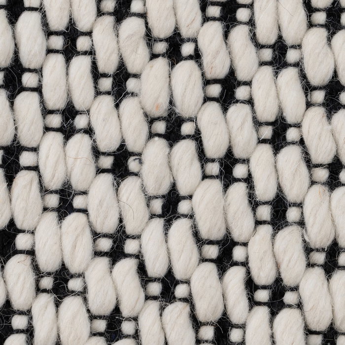 Alfombra Blanco-Negro Tejido Decoración 80 X 150 cm