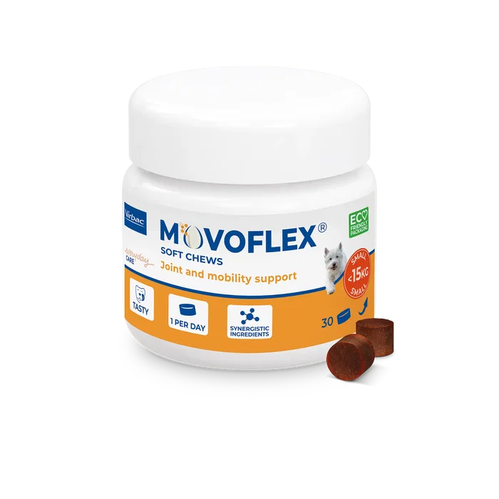 Virbac Movoflex S para perros < 15kg, 30 comprimidos masticables