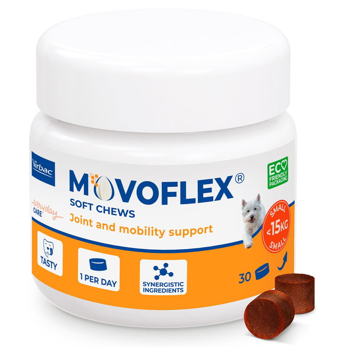Virbac Movoflex S para perros < 15kg, 30 comprimidos masticables