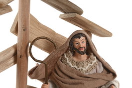 DKD Home Decor Nacimiento Navidad Tradicional Beige Marron 15 x 30 x 30 cm MDF Poliester